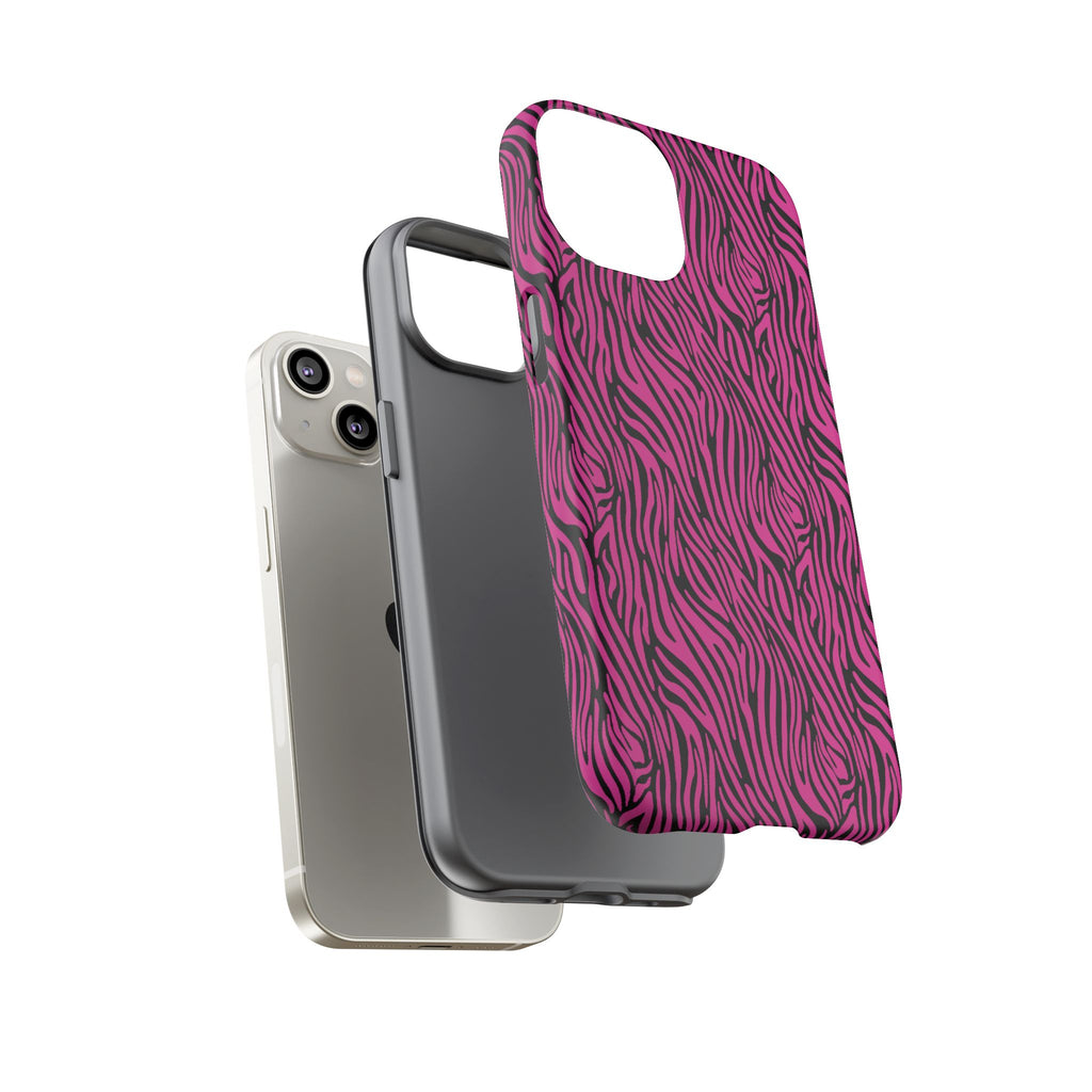 Pink Zebra Tough Phone Case for iPhone, Galaxy, or Google Pixel