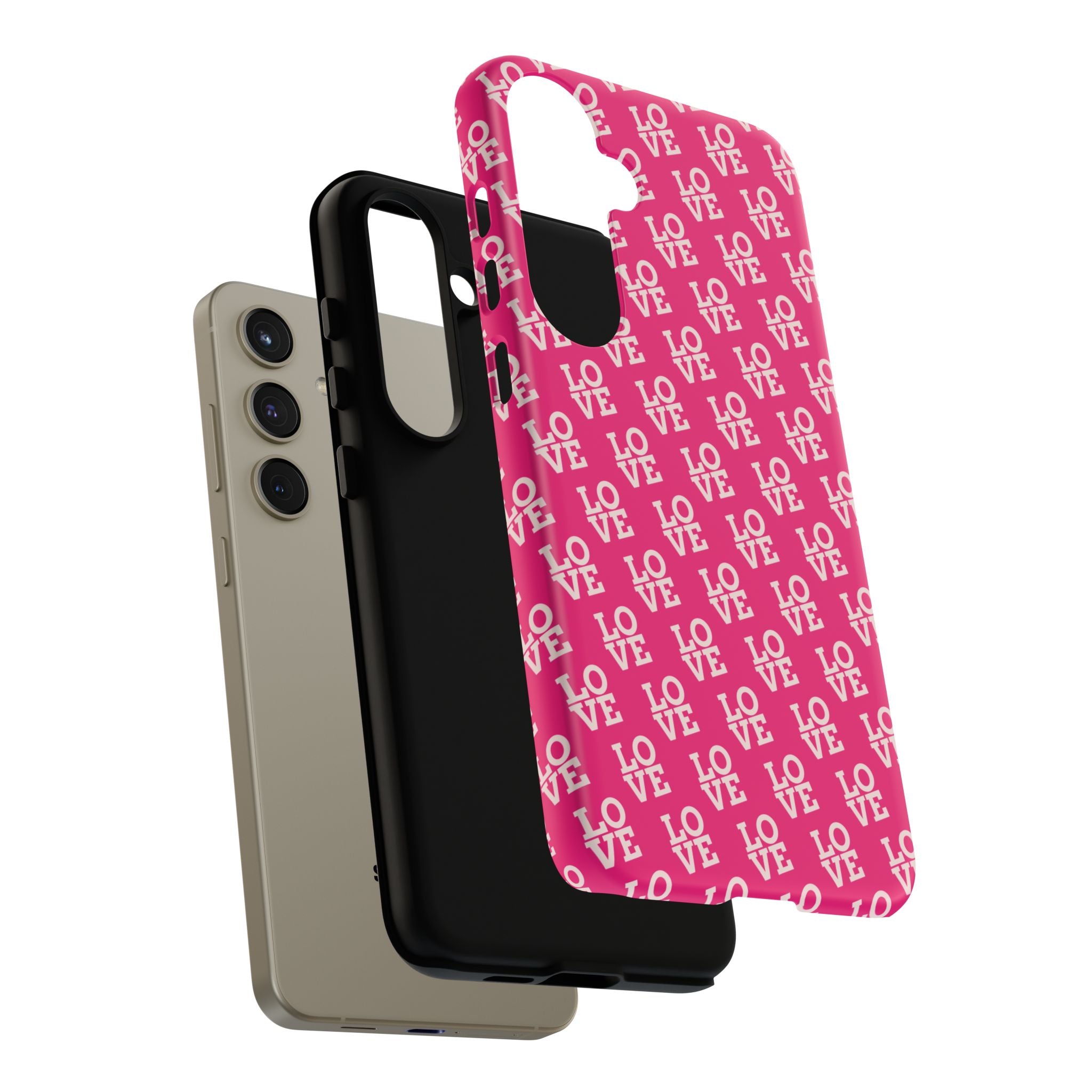 Vibrant Pink LOVE Tough Case iPhone, Galaxy, or Google Pixel