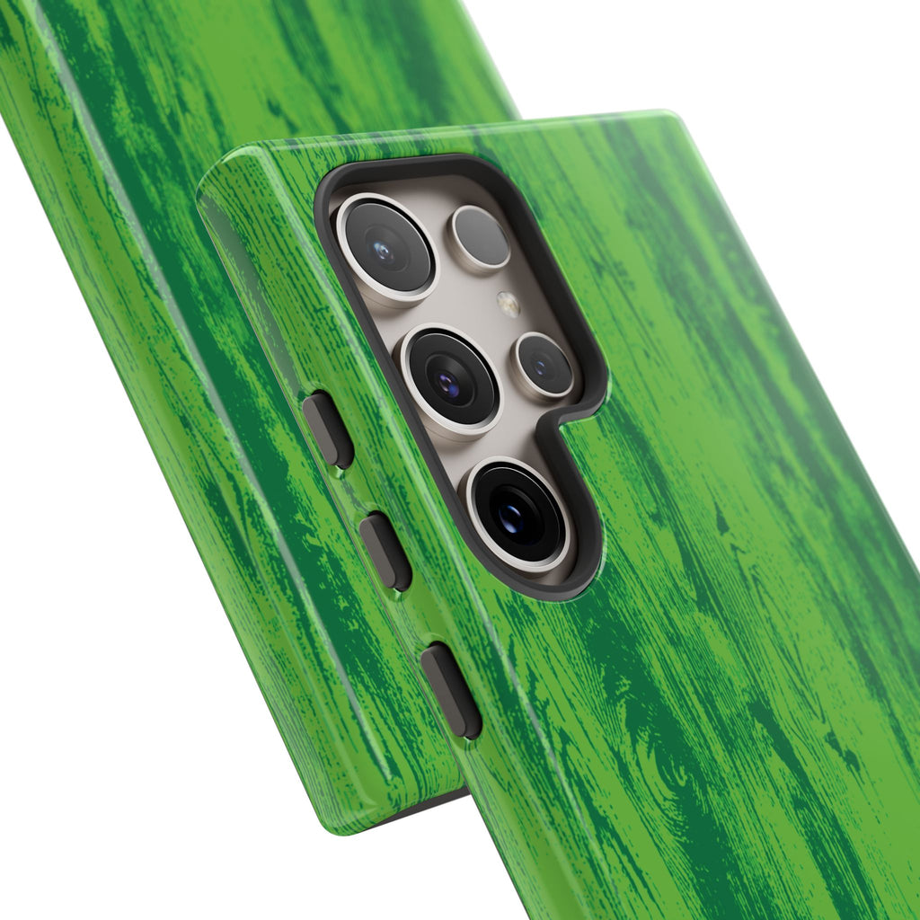 Neon Green Wood Tough Phone Case iPhone, Galaxy, or Google Pixel