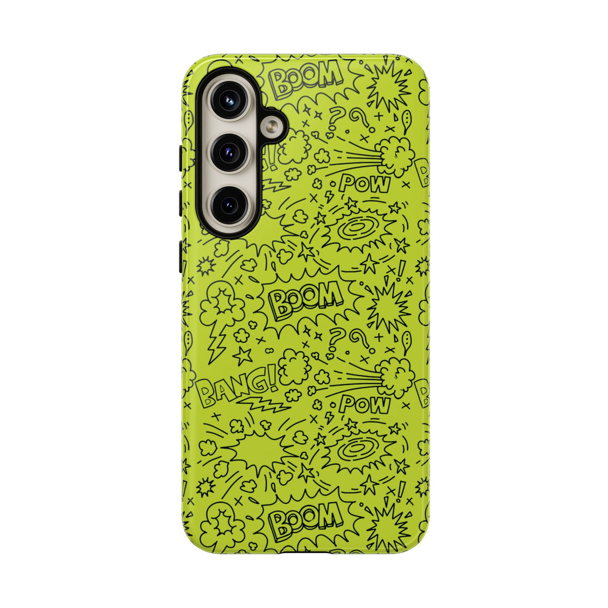 Neon Lime Wow Tough Case for iPhone, Galaxy, or Google Pixel