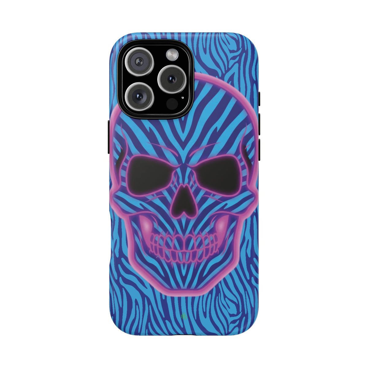 Neon Zebra Skull Tough Phone Case for iPhone, Galaxy, or Google Pixel