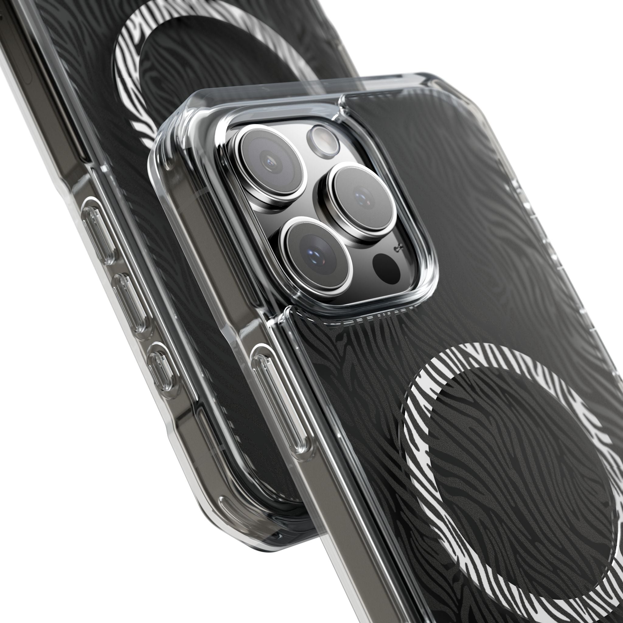 Zebra Magnetic iPhone 14, 15, 16 Series Clear Impact Cases