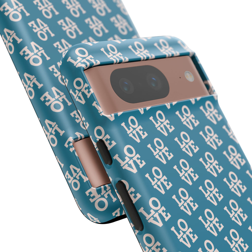 LOVE Teal Green Tough Phone Case iPhone, Galaxy, or Google Pixel
