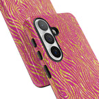Pink Gold Zebra Print Tough Case for iPhone, Galaxy, or Google Pixel