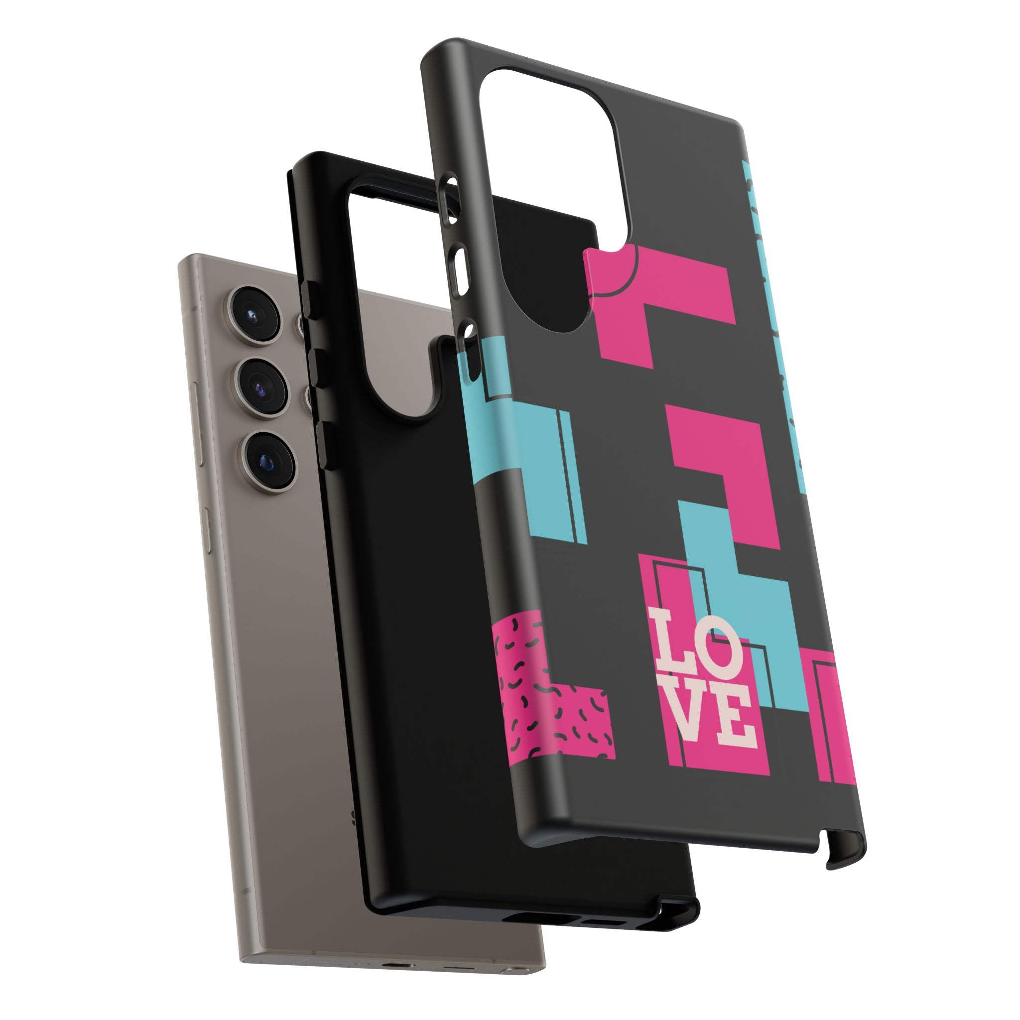 Retro Blocks LOVE Tough Case for iPhone, Galaxy or Google Pixel