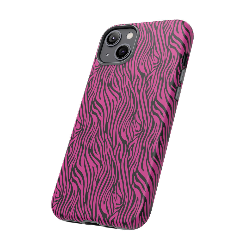 Pink Zebra Tough Phone Case for iPhone, Galaxy, or Google Pixel