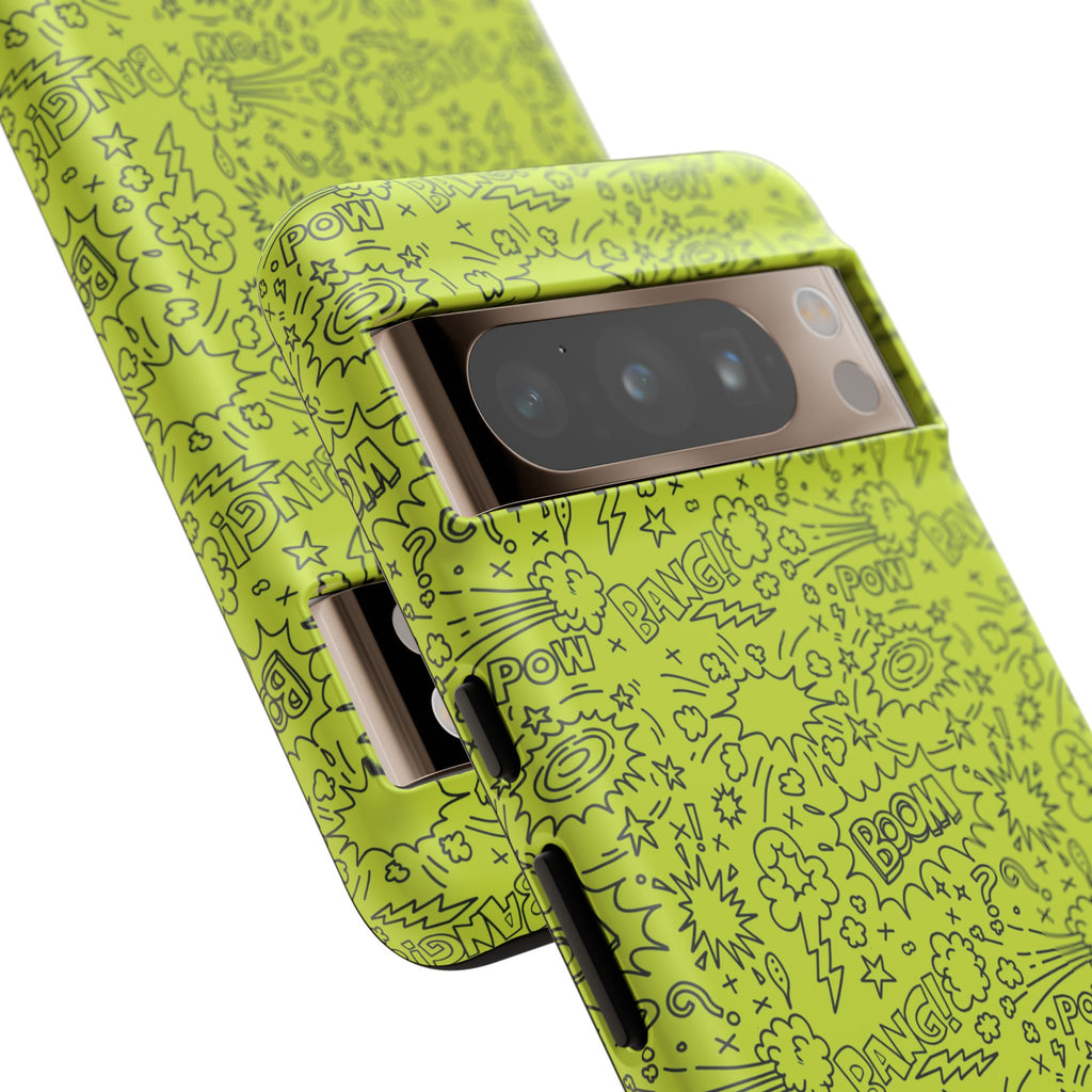 Neon Lime Wow Tough Case for iPhone, Galaxy, or Google Pixel