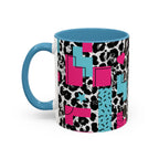 Retro Vibes Love Blocks Leopard Print Coffee Mug Kitchen Decor, Gift