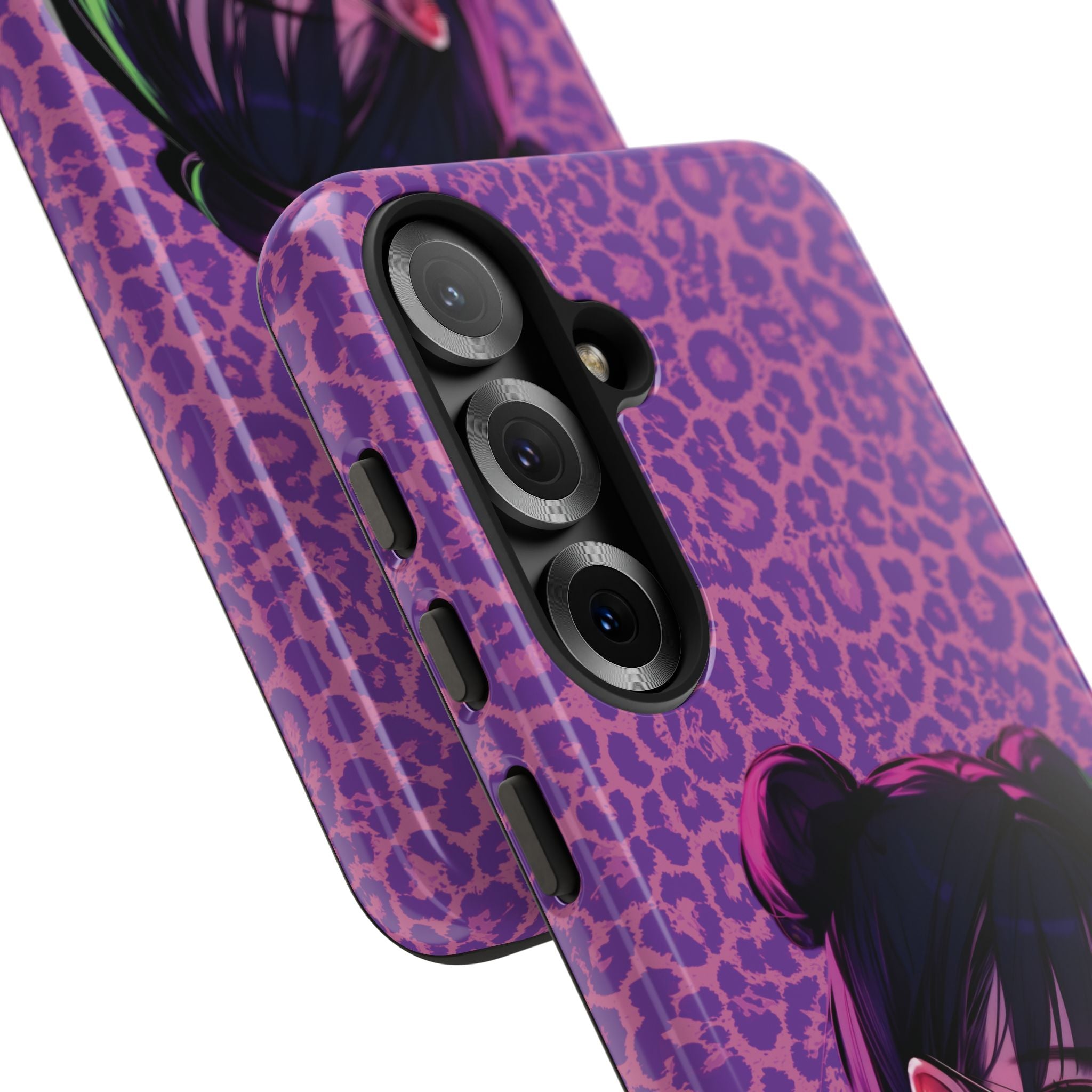 Purple Pink Leopard Kz iPhone, Galaxy and Google Tough Cases