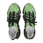 Neon Green Zebra Women's Mesh Sneakers
