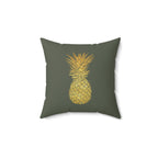 Gold Pineapple Boho Chic Faux Suede Pillow