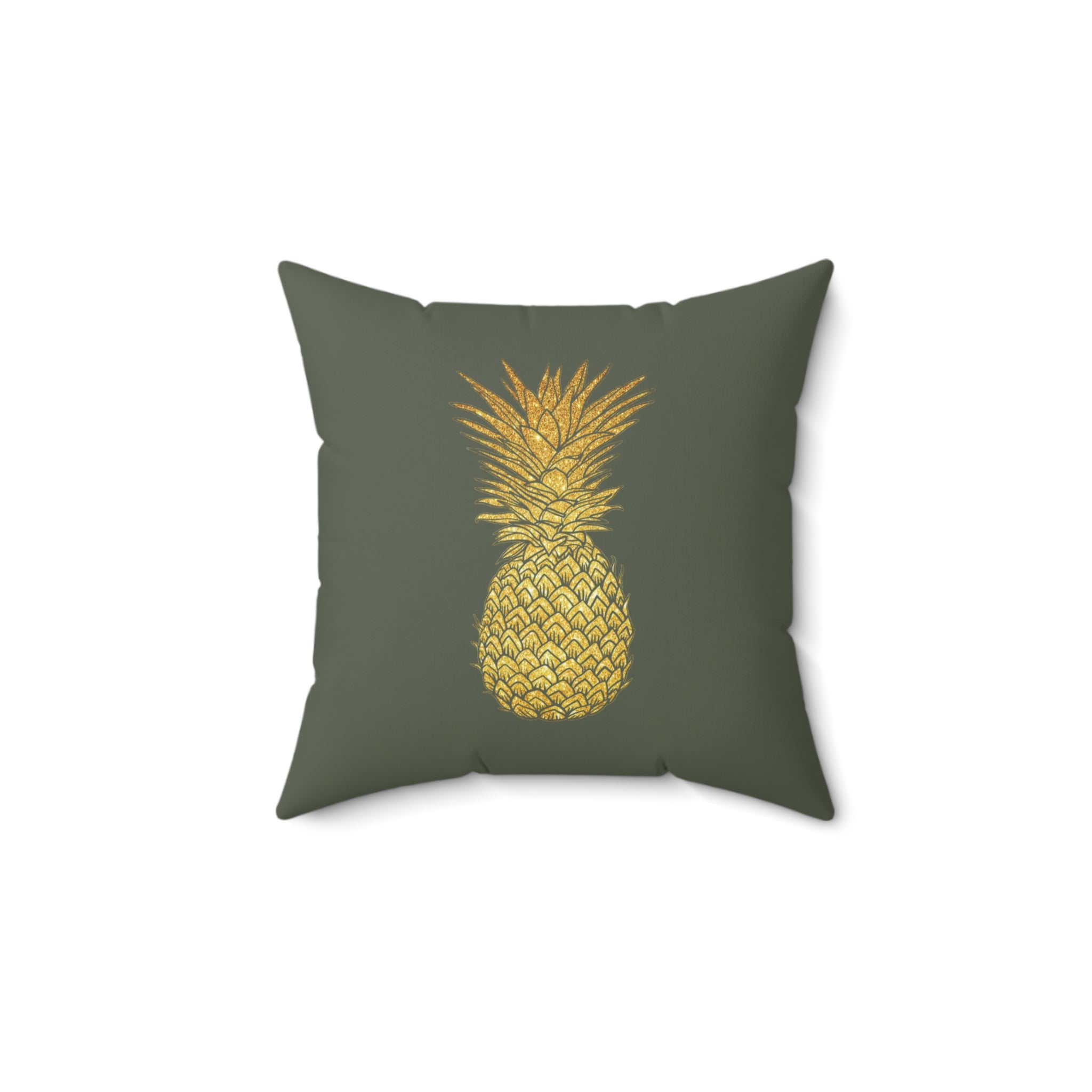 Gold Pineapple Boho Chic Faux Suede Pillow
