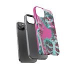 Neon Pink Skeleton Tough Phone Case for iPhone, Galaxy and Google Pixel