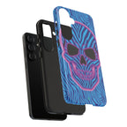 Neon Zebra Skull Tough Phone Case for iPhone, Galaxy, or Google Pixel