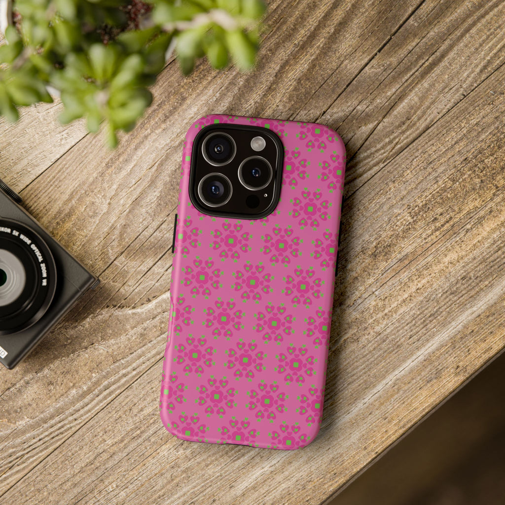 Floresta Heart Pink Tough Phone Case iPhone, Galaxy, or Google Pixel