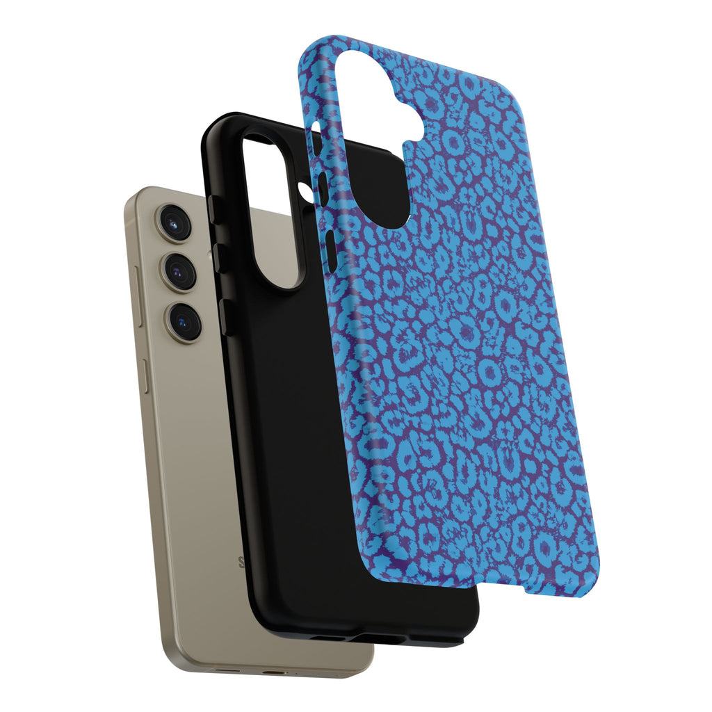 Blue Purple Leopard Tough Phone Case iPhone, Galaxy, or Google Pixel