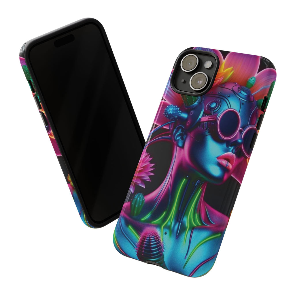 Neon Androgen Cactus Flower Tough Phone Case for iPhone, Galaxy, or Google Pixel