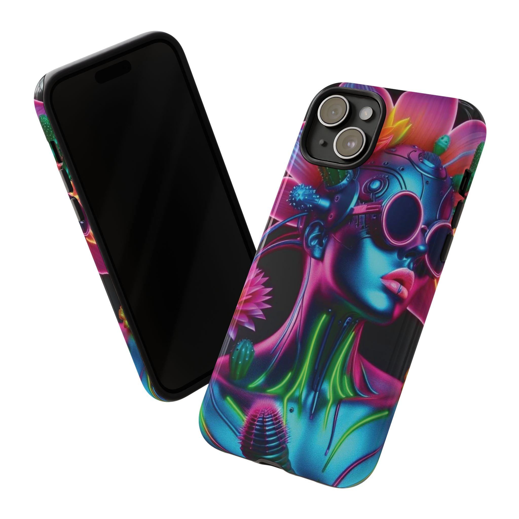 Neon Androgen Cactus Flower Tough Phone Case for iPhone, Galaxy, or Google Pixel