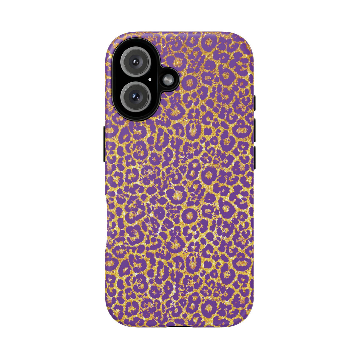 Purple Gold Leopard Tough Phone Case for iPhone, Galaxy, or Google Pixel