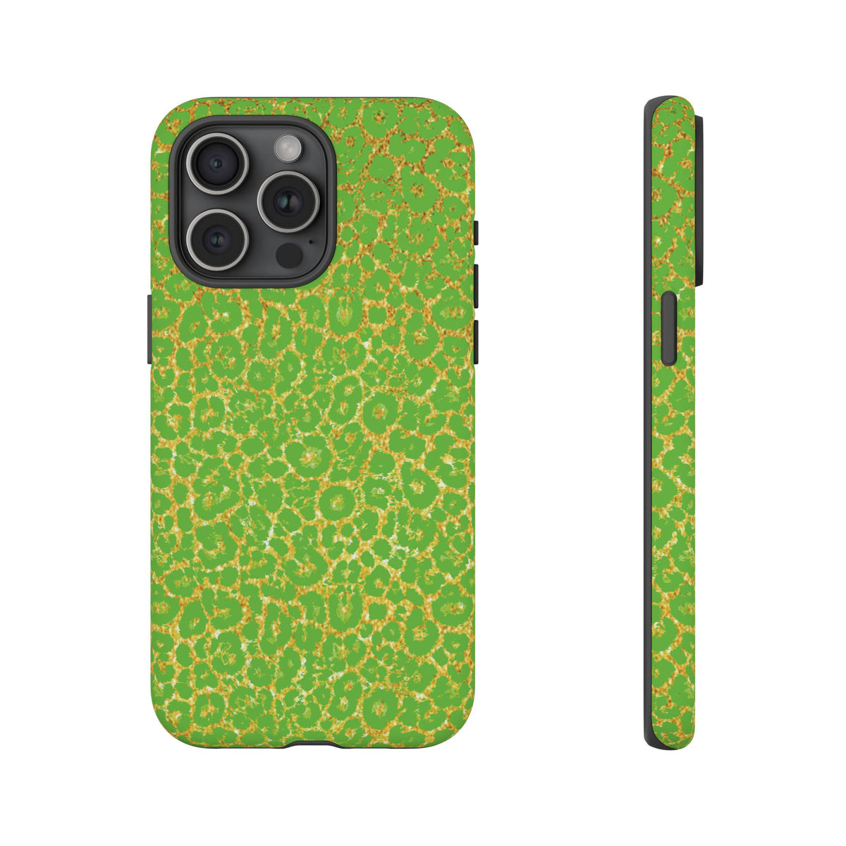 Neon Green Gold Leopard Tough Phone Case iPhone, Galaxy, or Google Pixel