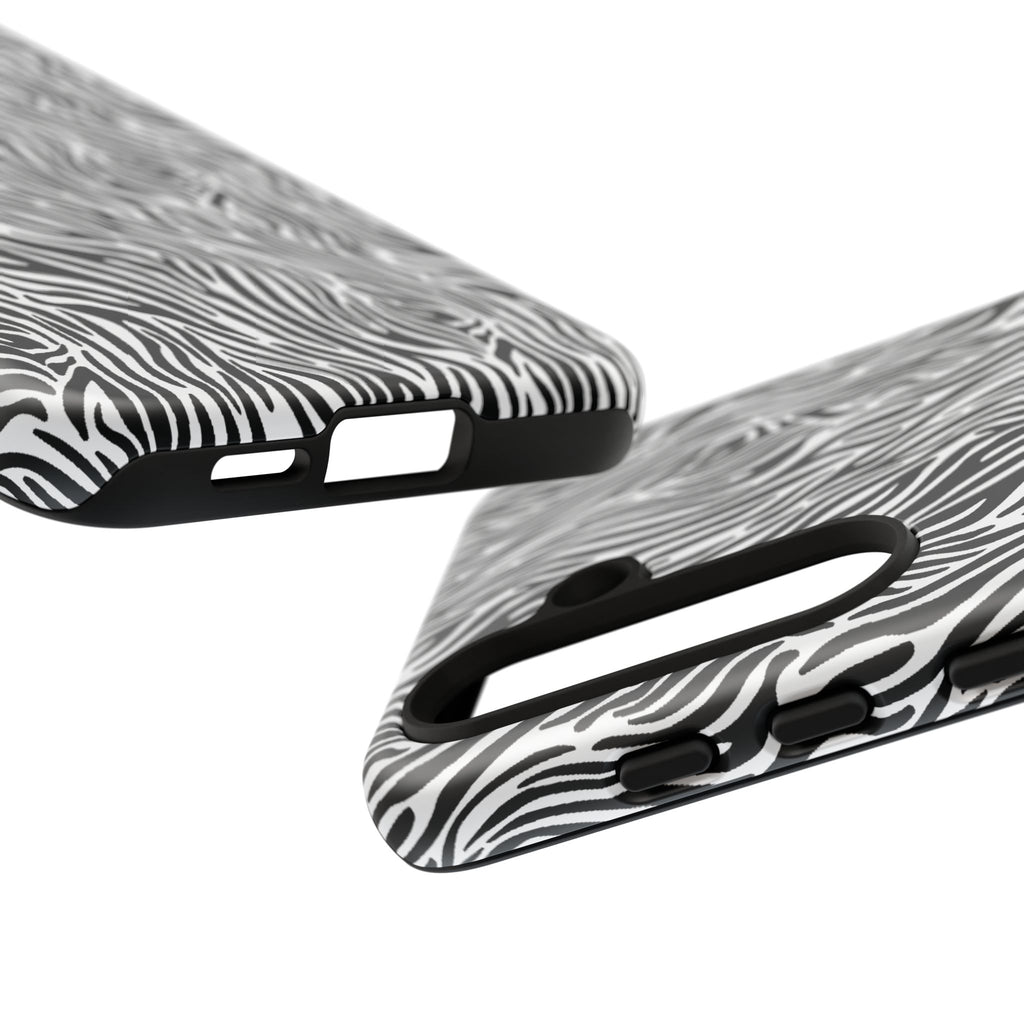 Black and White Zebra Print Tough Case iPhone, Galaxy and Google Pixel