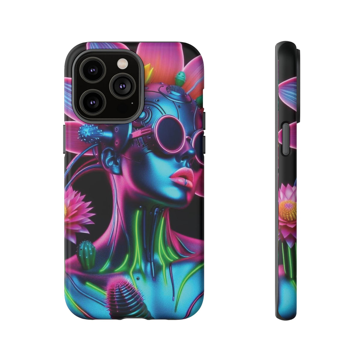 Neon Androgen Cactus Flower Tough Phone Case for iPhone, Galaxy, or Google Pixel