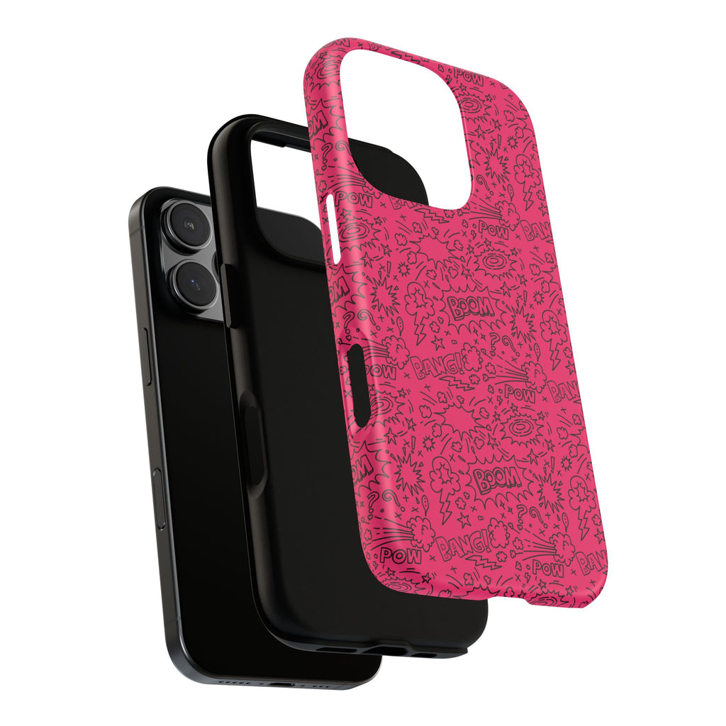 Pink Wow Tough Case for iPhone, Galaxy, or Google Pixel
