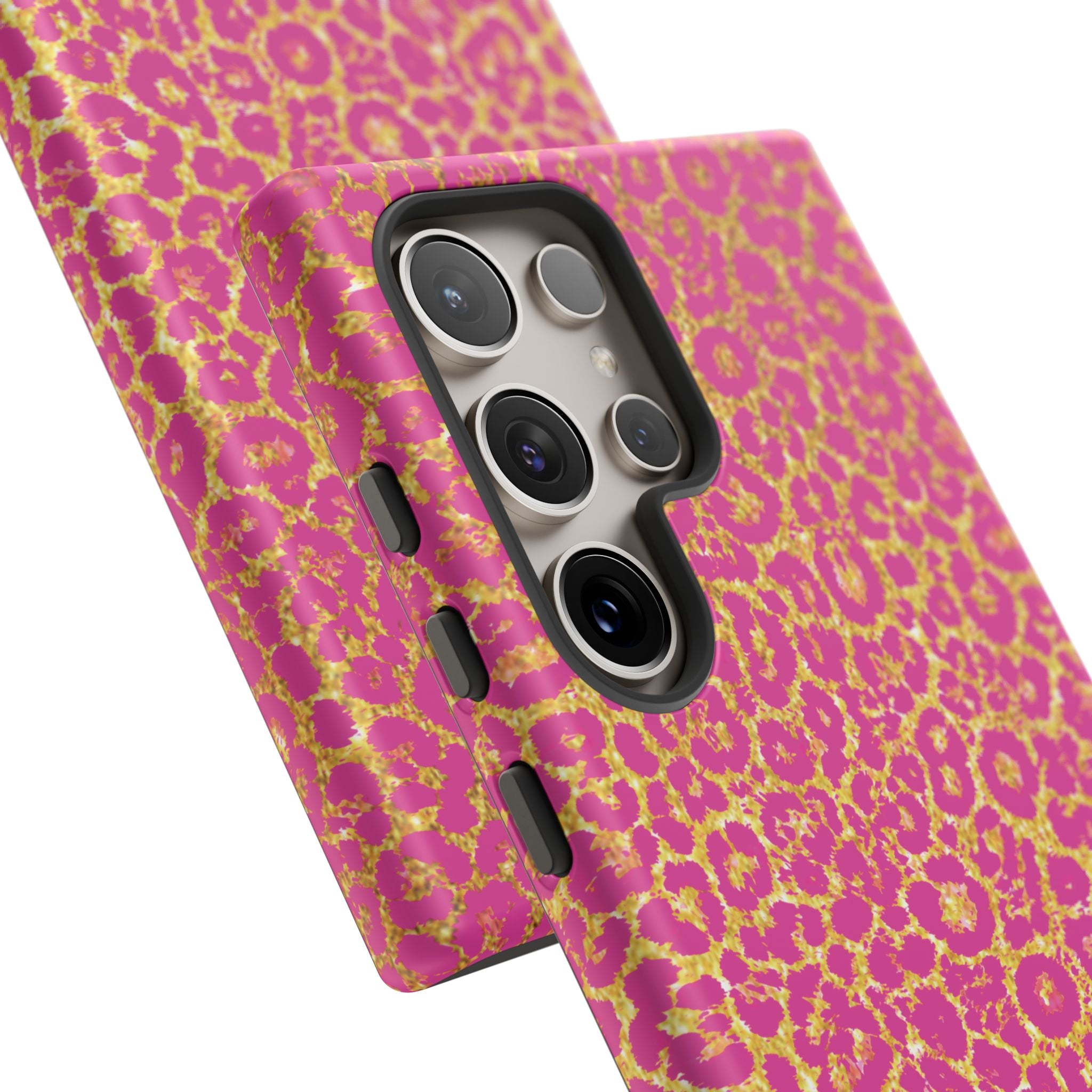 Pink Gold Leopard Tough Case for iPhone, Galaxy, or Google Pixel