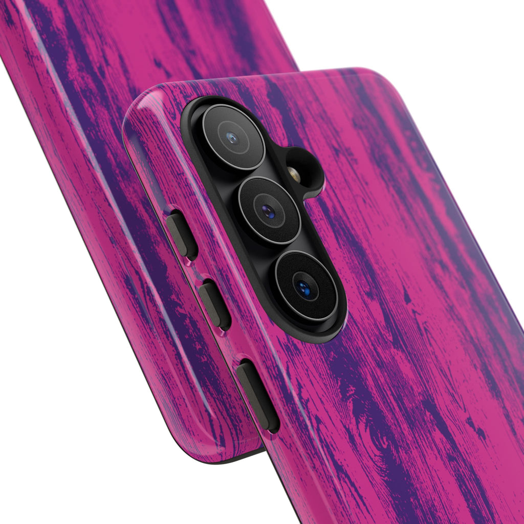 Pink Purple Wood Print Tough Phone Case iPhone, Galaxy, or Google Pixel