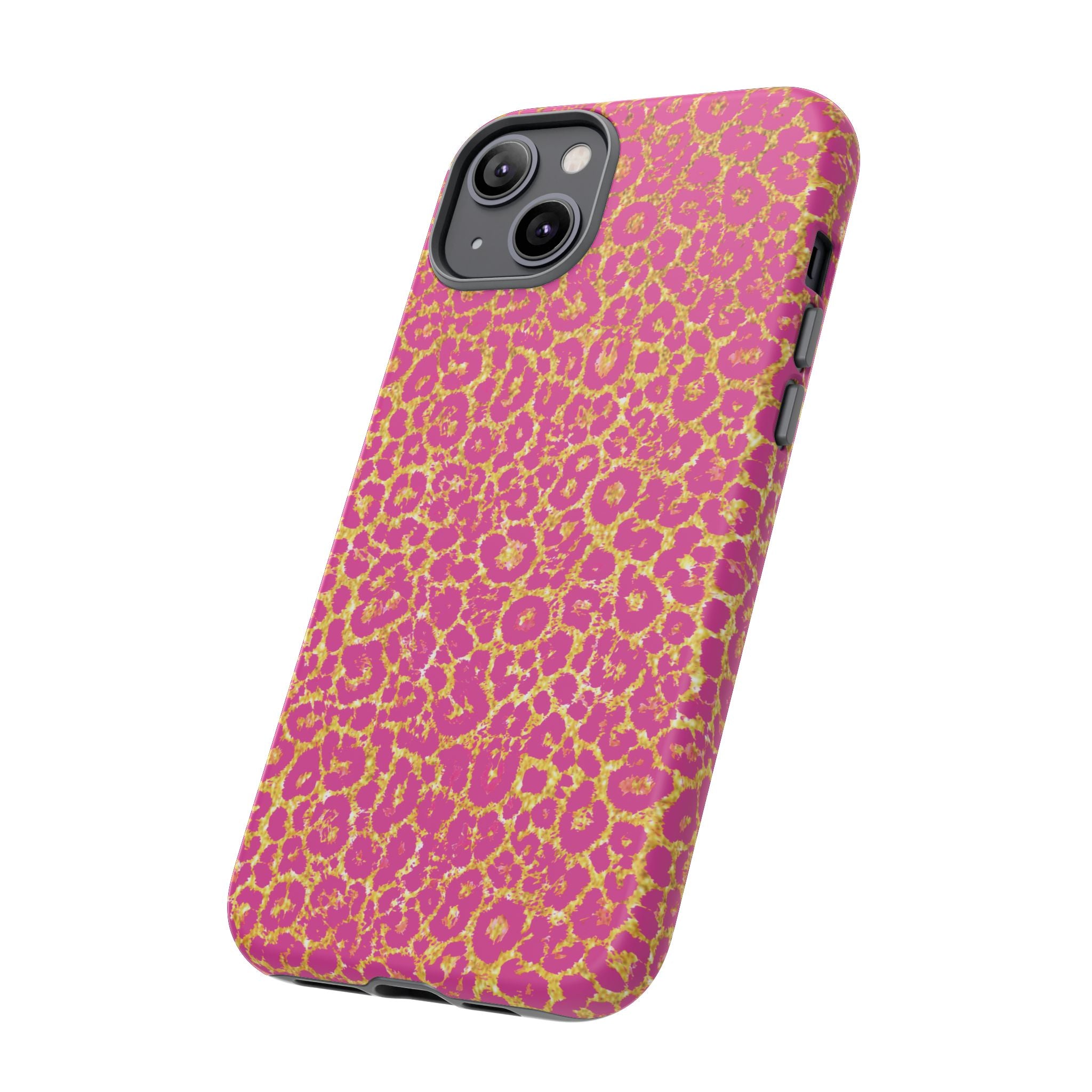 Pink Gold Leopard Tough Case for iPhone, Galaxy, or Google Pixel