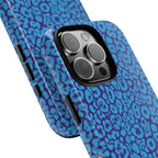 Blue Purple Leopard Tough Phone Case iPhone, Galaxy, or Google Pixel