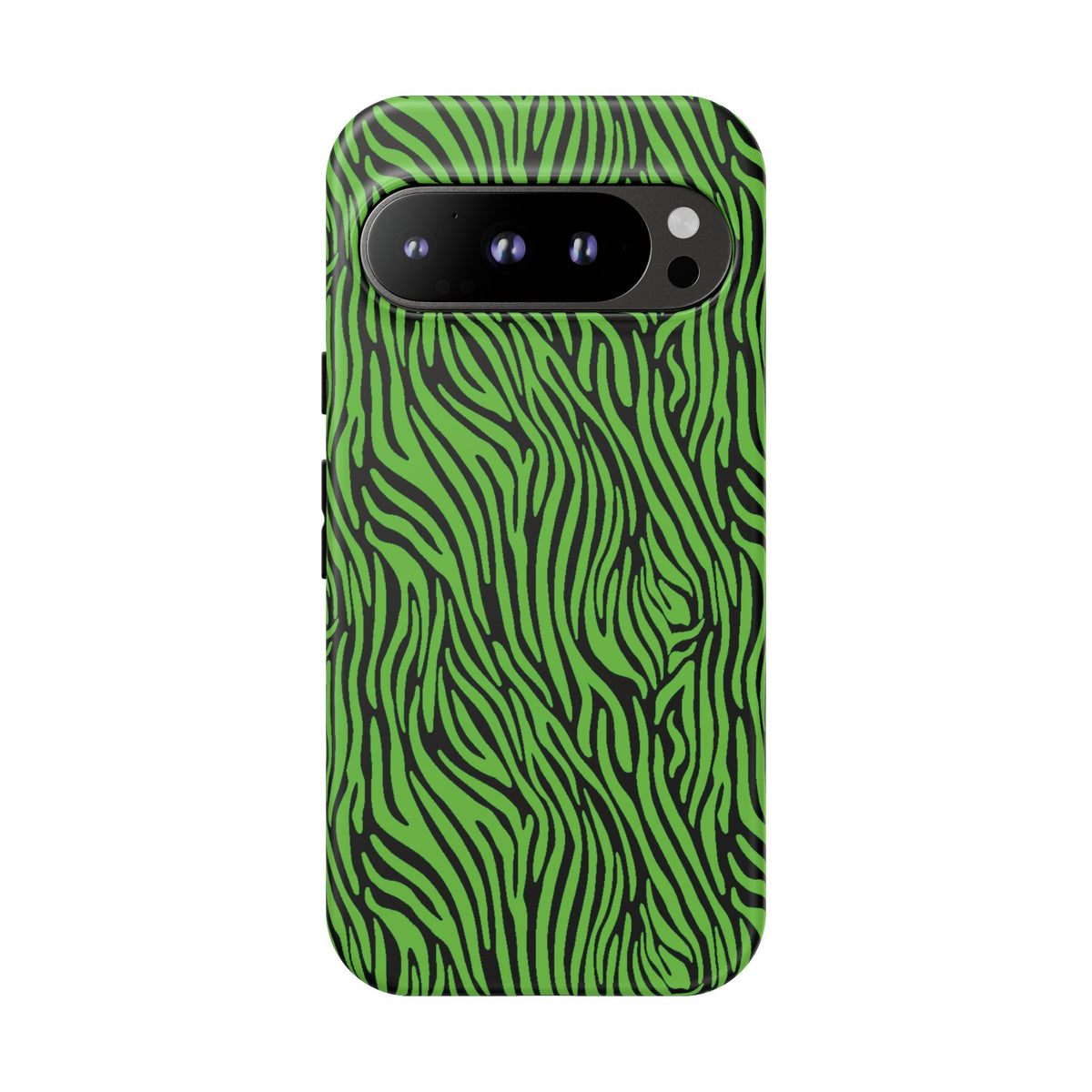 Neon Green Zebra Tough Phone Case iPhone, Galaxy, or Google Pixel