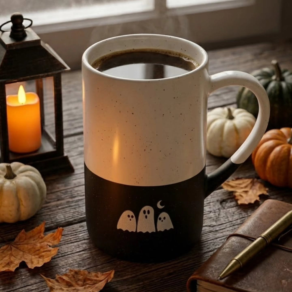 Spooky Boo Speckled Wayland Ceramic Mug, 13oz (Engraving)