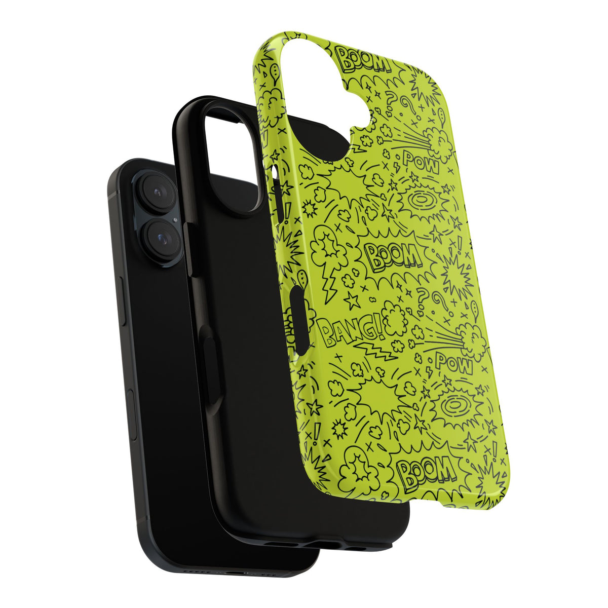 Neon Lime Wow Tough Case for iPhone, Galaxy, or Google Pixel