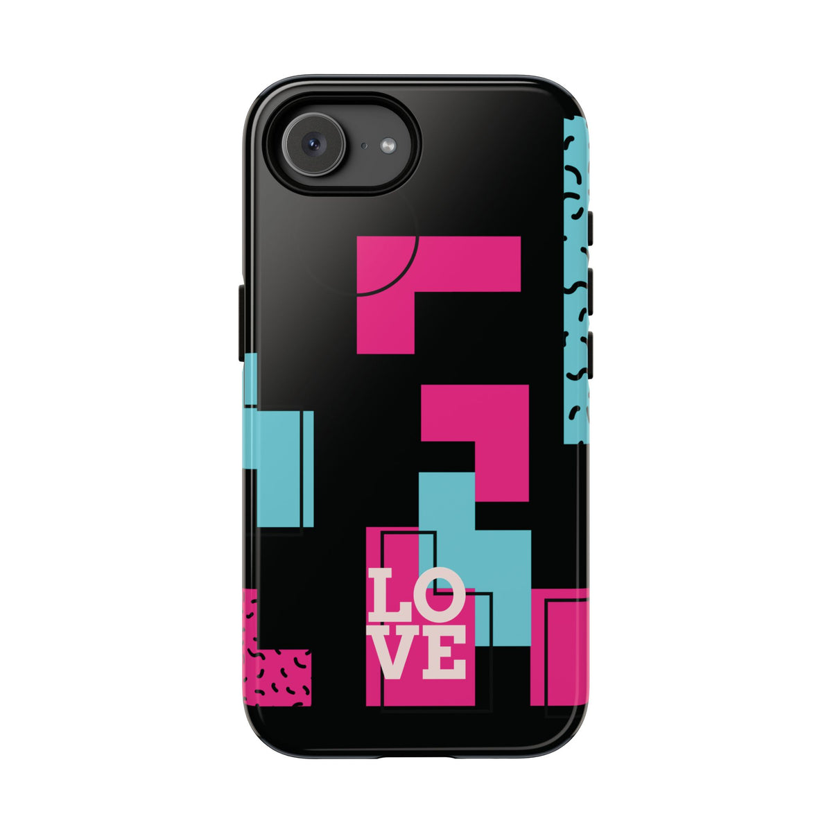 Retro Blocks LOVE Tough Case for iPhone, Galaxy or Google Pixel