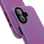 Pink Blue Leopard Tough Phone Case iPhone, Galaxy, or Google Pixel
