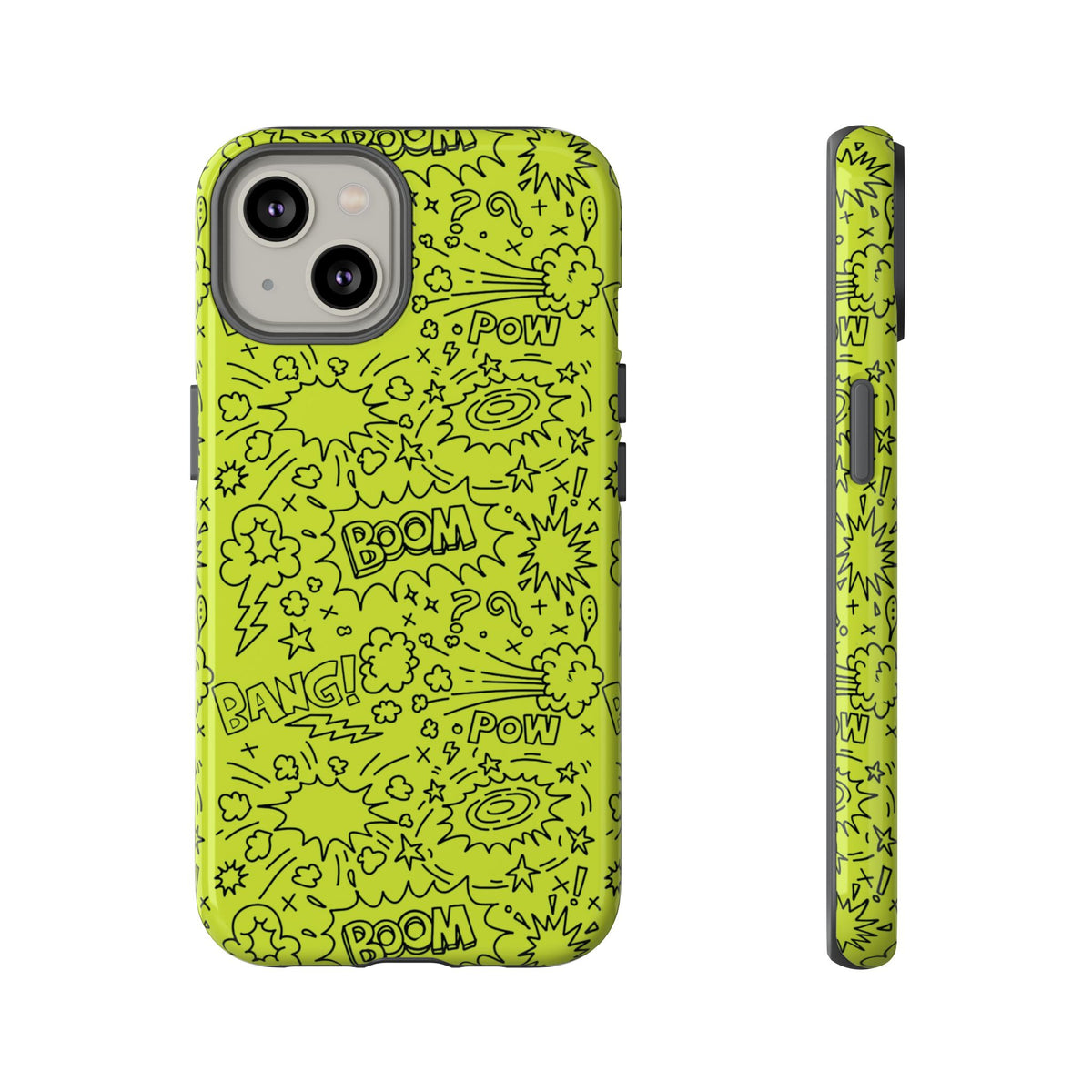 Neon Lime Wow Tough Case for iPhone, Galaxy, or Google Pixel