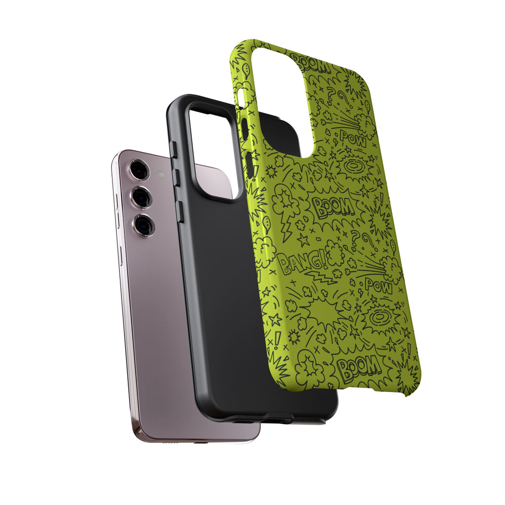 Neon Lime Wow Tough Case for iPhone, Galaxy, or Google Pixel