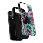 Neon Pink Skeleton (Black) Tough Phone Case for iPhone, Galaxy, or Google Pixel