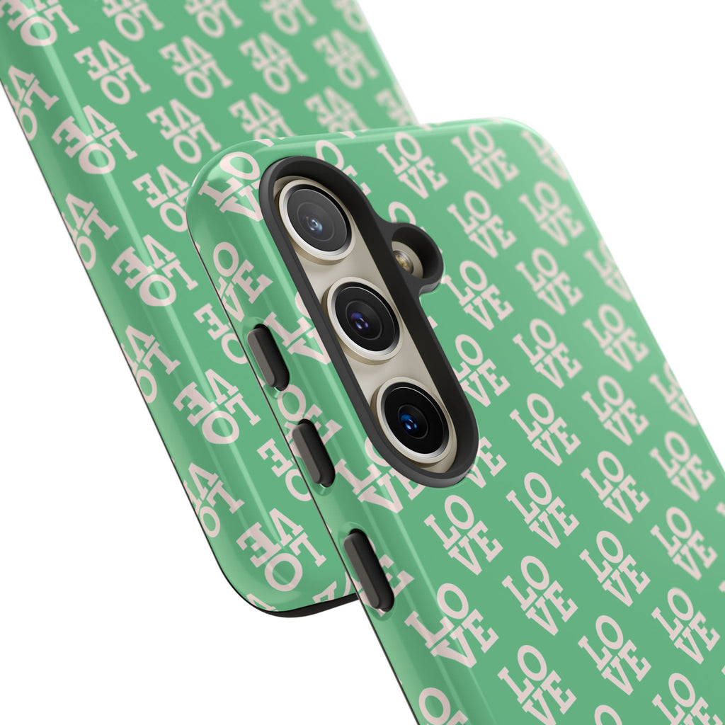 LOVE Aqua Tough Phone Case for iPhone, Galaxy, or Google Pixel