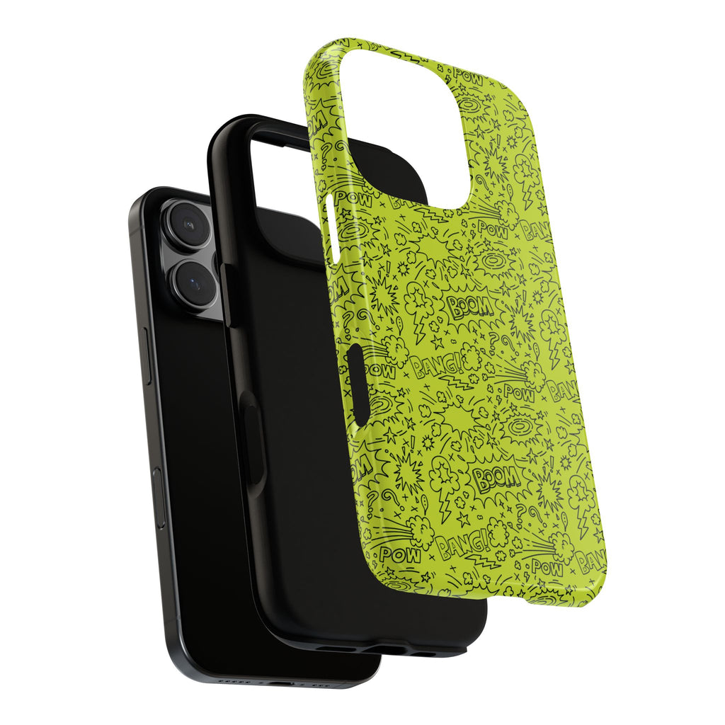 Neon Lime Wow Tough Case for iPhone, Galaxy, or Google Pixel