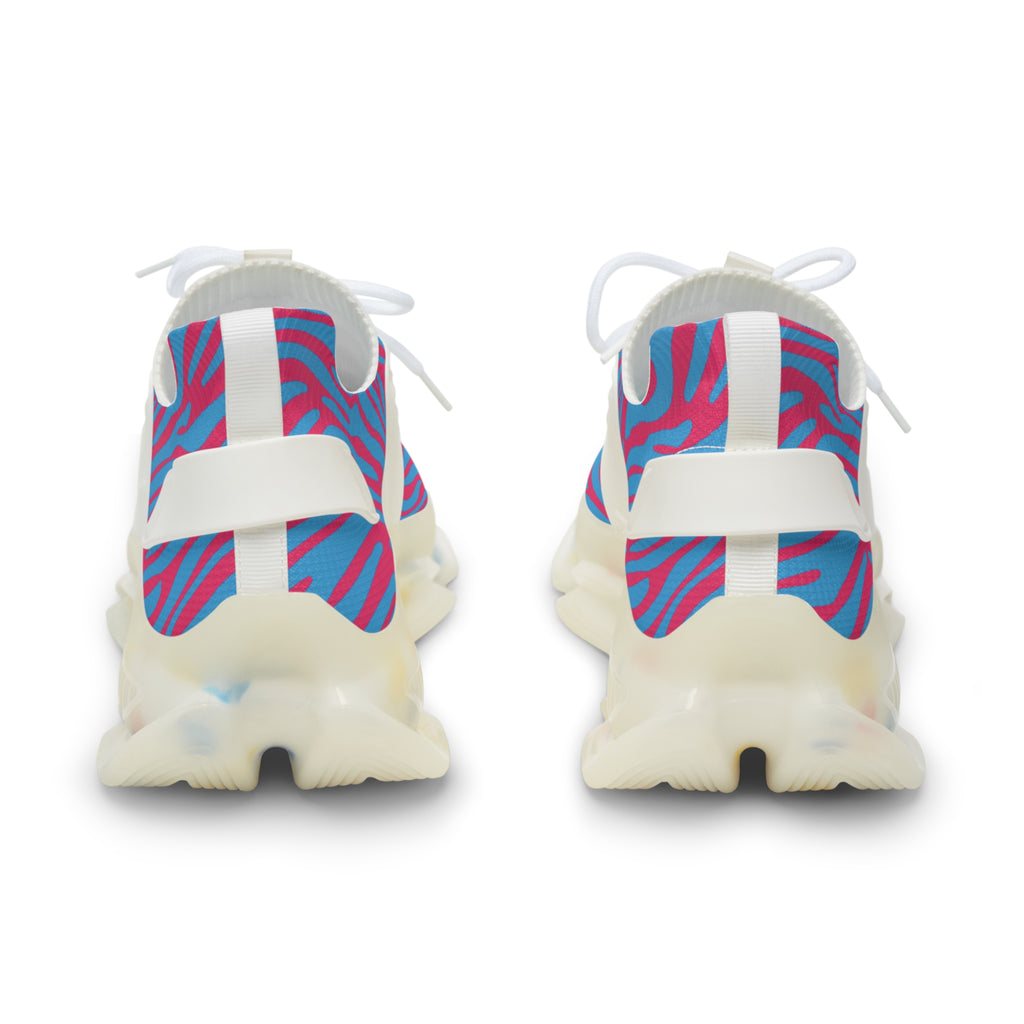 Blue Pink Zebra Men's Mesh Sneakers