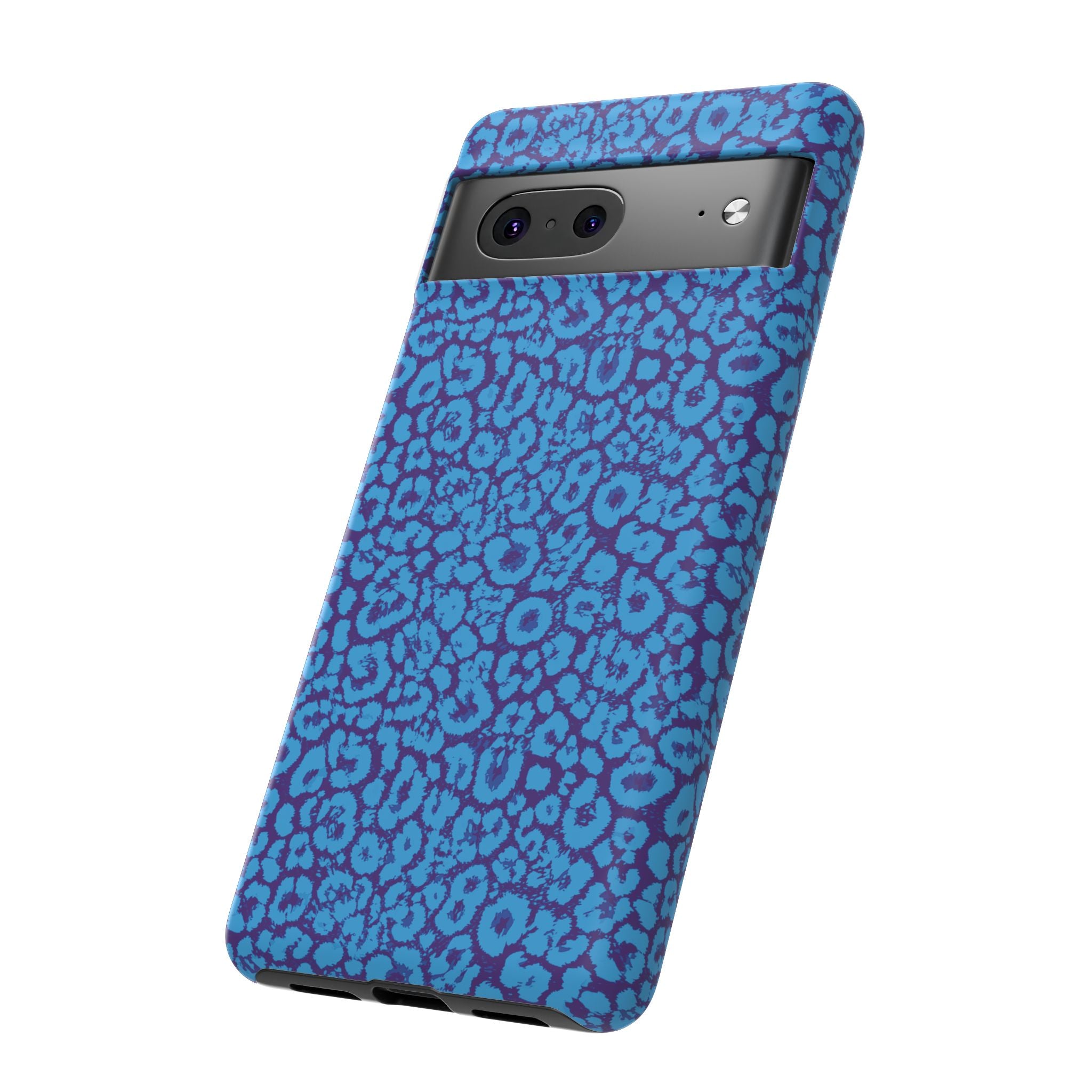 Blue Purple Leopard Tough Phone Case iPhone, Galaxy, or Google Pixel