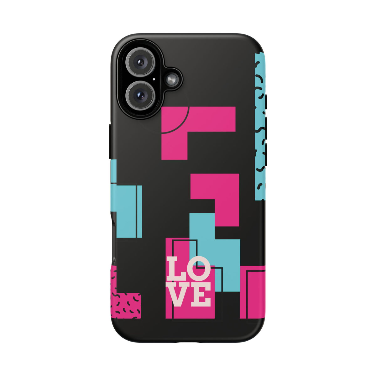 Retro Blocks LOVE Tough Case for iPhone, Galaxy or Google Pixel