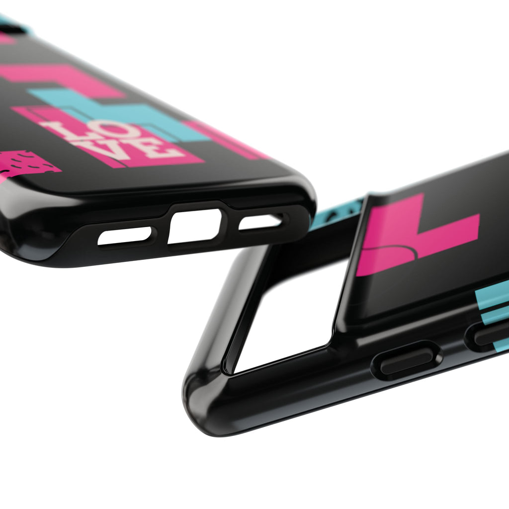 Retro Blocks LOVE Tough Case for iPhone, Galaxy or Google Pixel