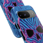 Neon Zebra Skull Tough Phone Case for iPhone, Galaxy, or Google Pixel