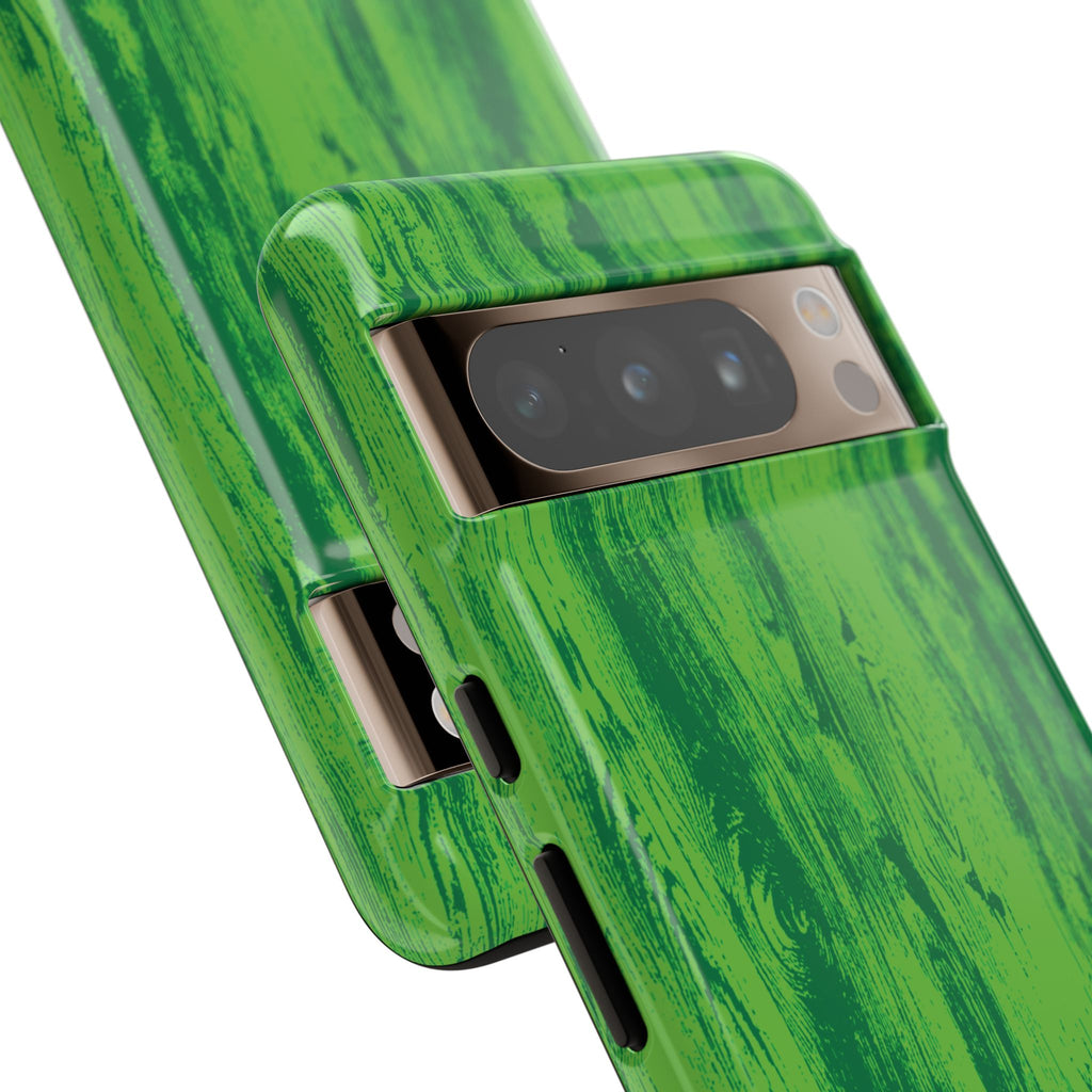 Neon Green Wood Tough Phone Case iPhone, Galaxy, or Google Pixel