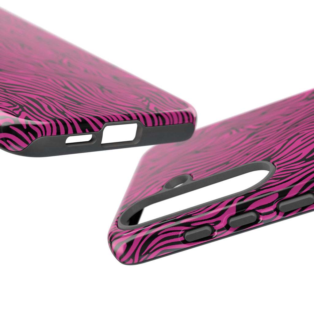 Pink Zebra Tough Phone Case for iPhone, Galaxy, or Google Pixel