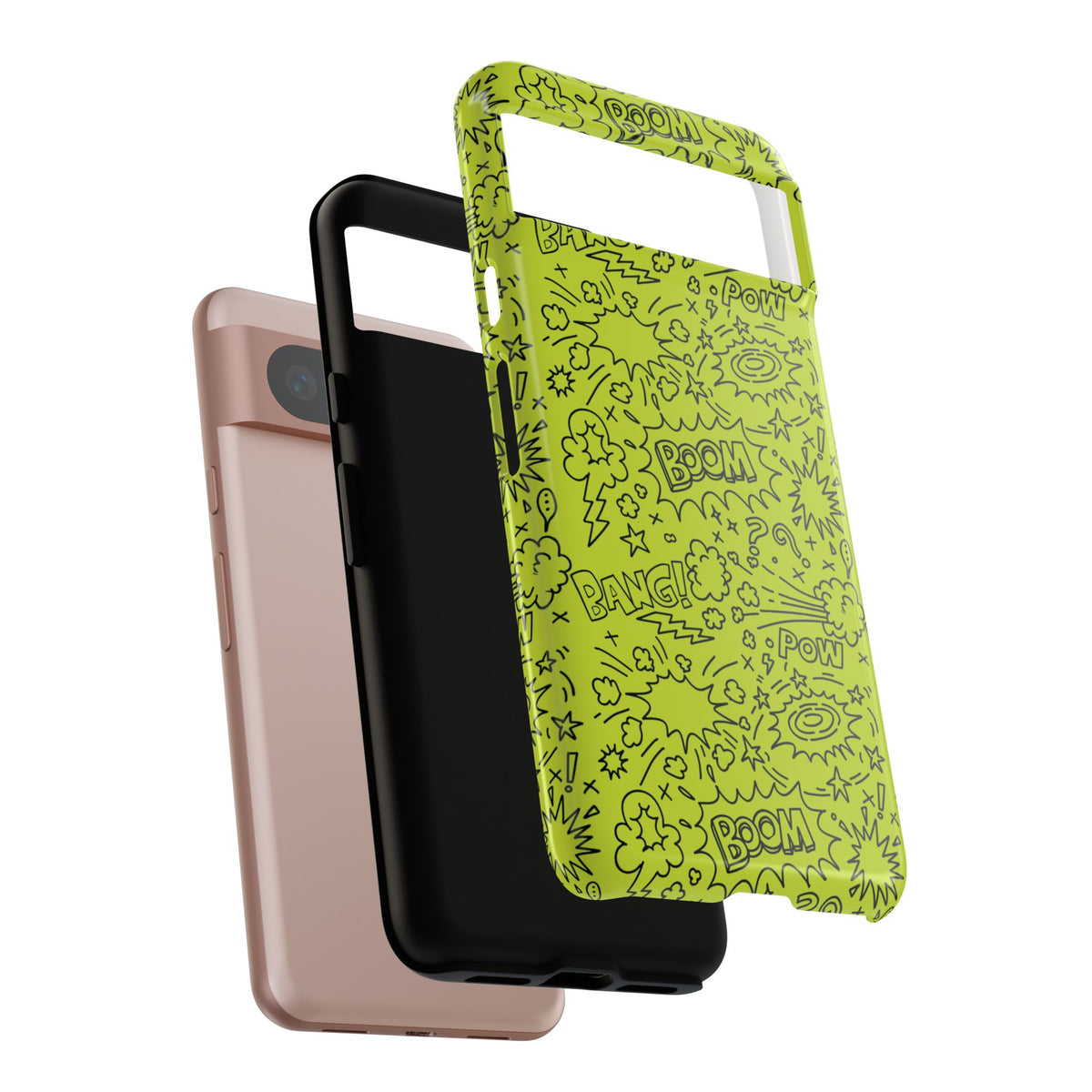 Neon Lime Wow Tough Case for iPhone, Galaxy, or Google Pixel