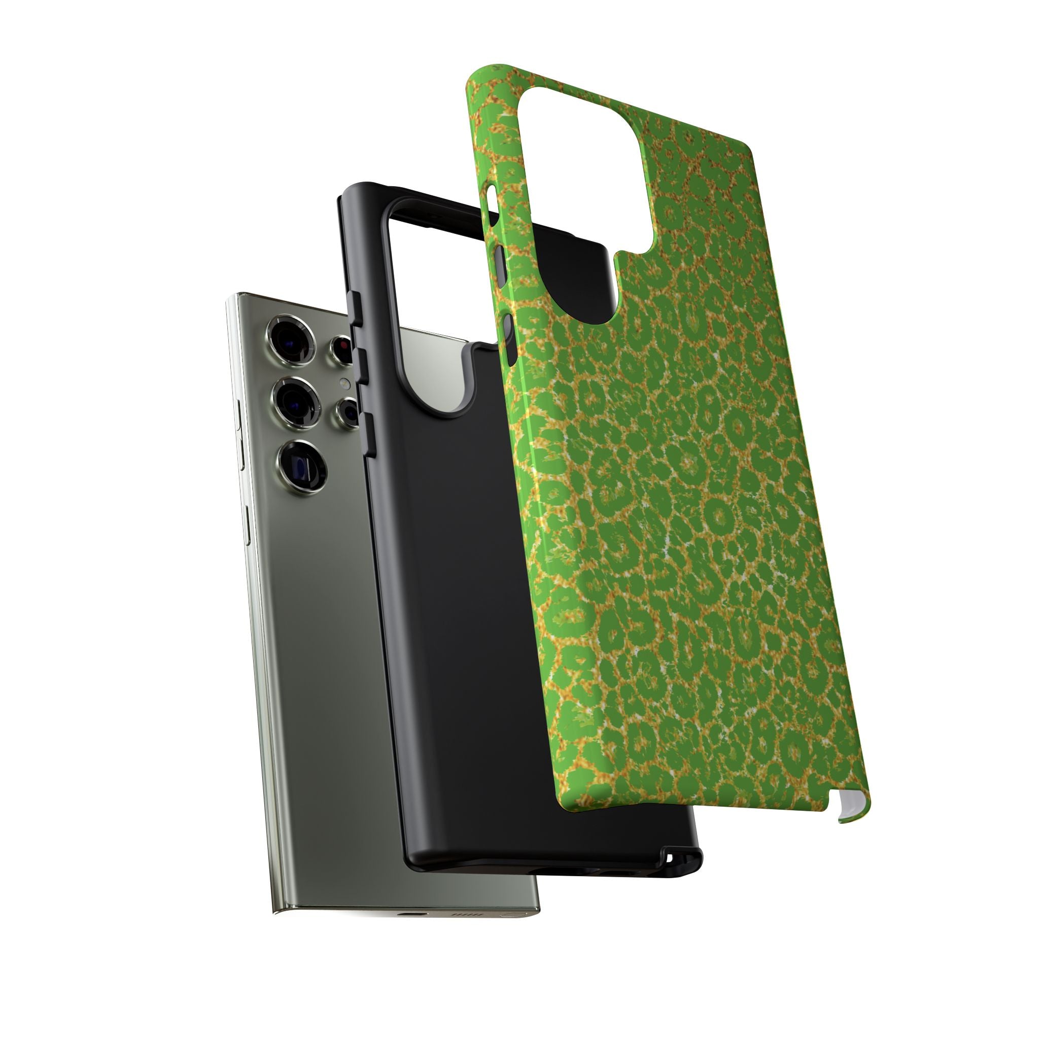 Neon Green Gold Leopard Tough Phone Case iPhone, Galaxy, or Google Pixel